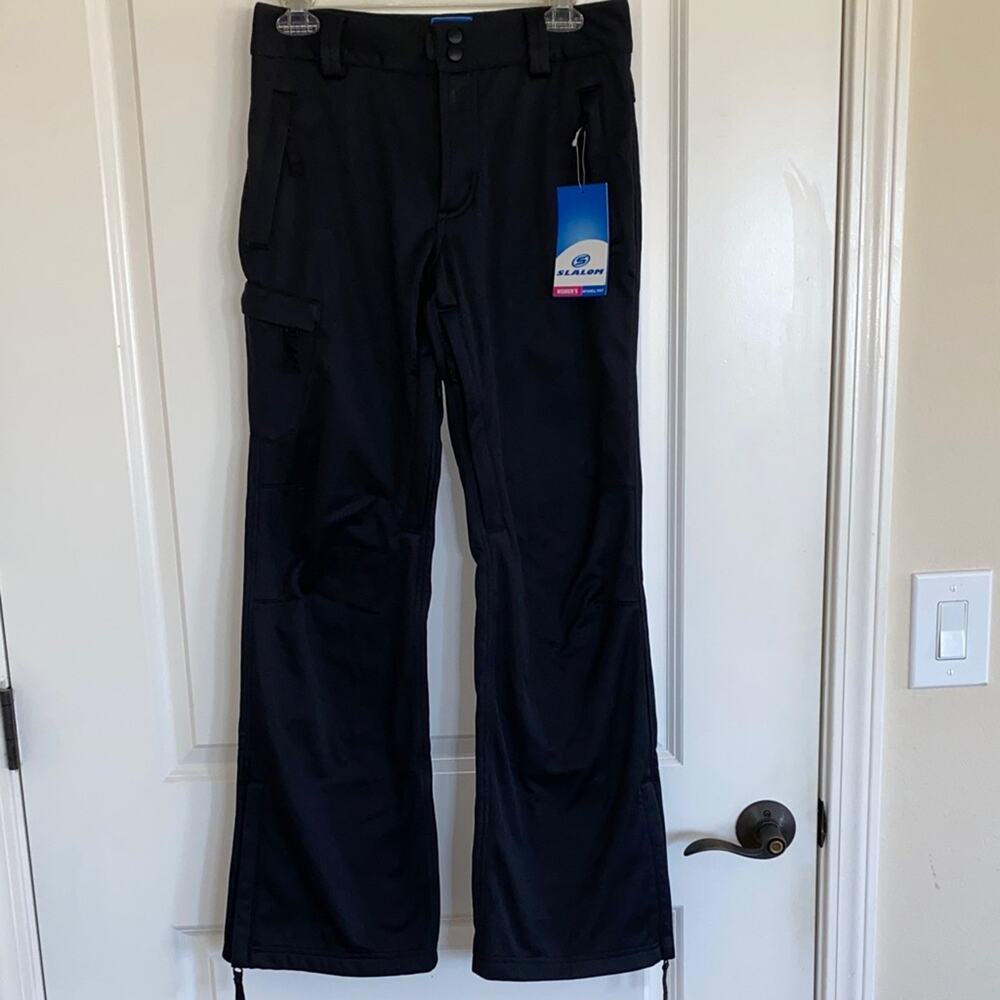 Women's Slalom Black, Fleece Lined Snow Ski Snowboard Pants. Size S